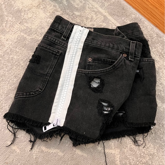 Furst Of A Kind Denim Shorts Dark Grey/black Side Zippers Shorts - Picture 8 of 8